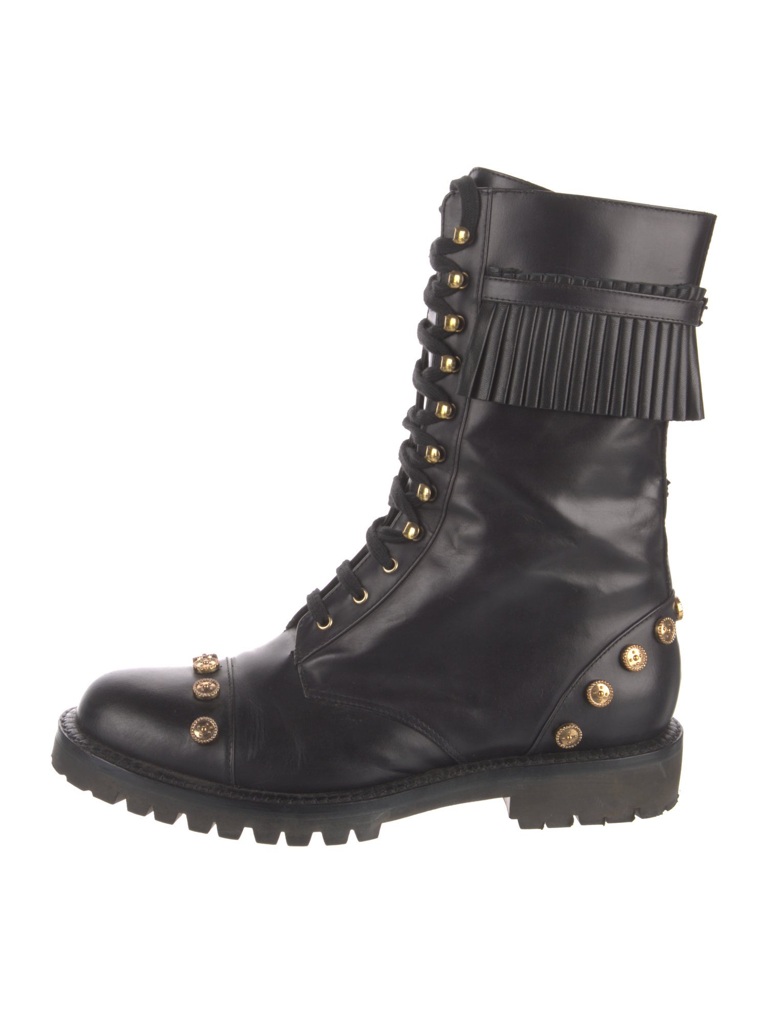 Fausto Puglisi Leather Combat Boots