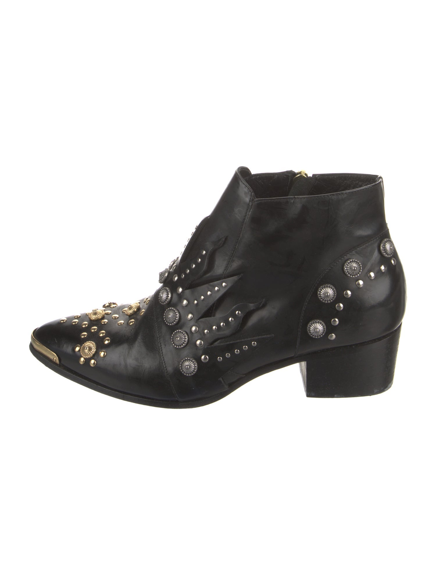 Fausto Puglisi Leather Studded Accents Boots