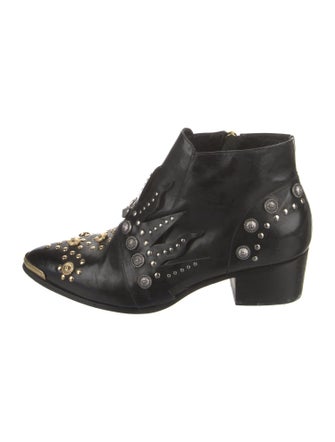 Fausto Puglisi Leather Studded Accents Boots