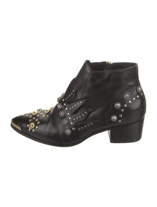 Fausto Puglisi Leather Studded Accents Boots