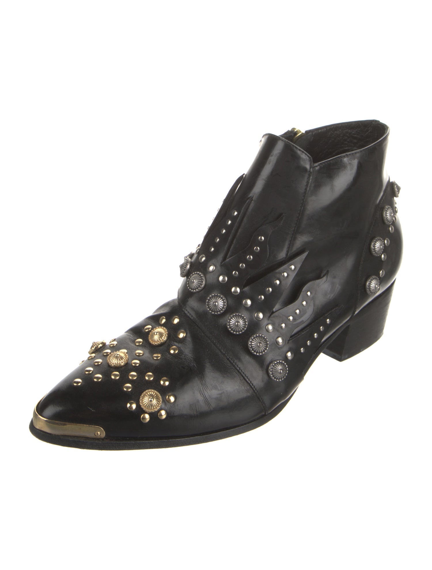 Fausto Puglisi Leather Studded Accents Boots