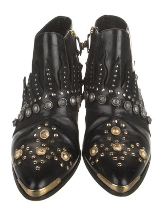 Fausto Puglisi Leather Studded Accents Boots