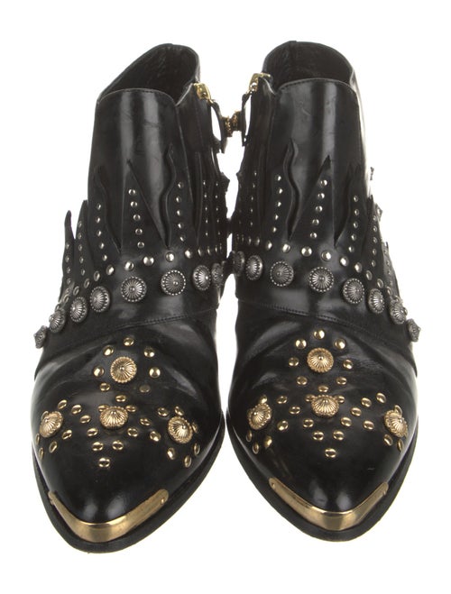 Fausto Puglisi Leather Studded Accents Boots