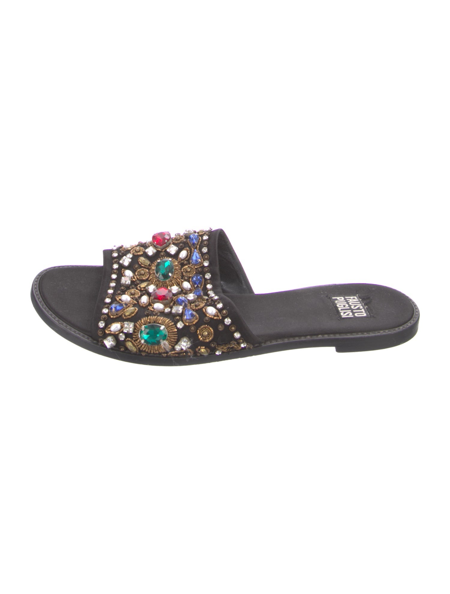 Fausto Puglisi Satin Patterned Slides