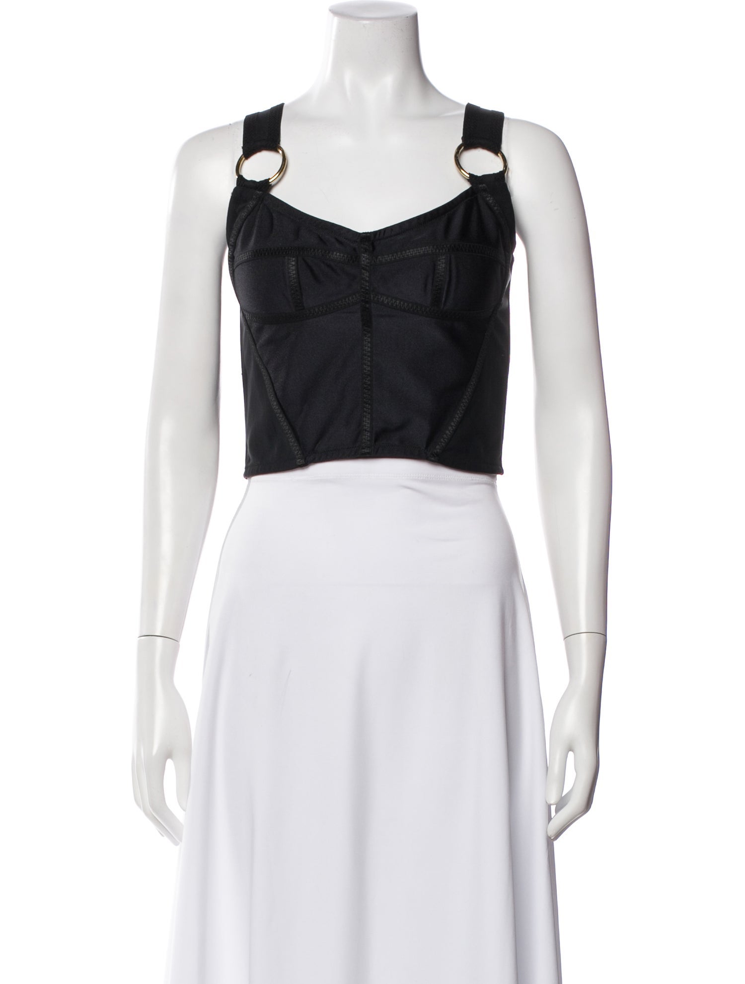 Fausto Puglisi V-Neck Sleeveless Crop Top
