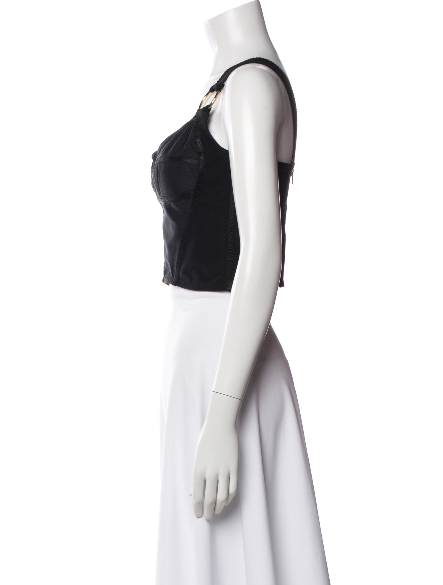 Fausto Puglisi V-Neck Sleeveless Crop Top