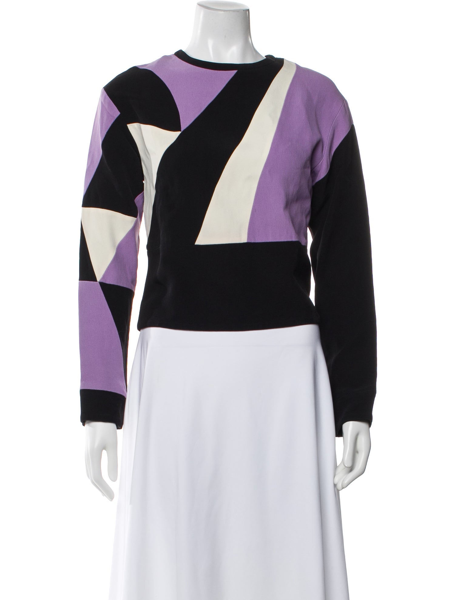 Fausto Puglisi Colorblock Pattern Crew Neck Top