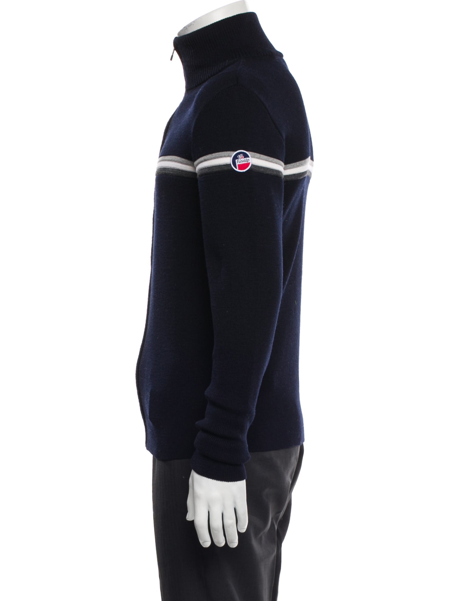 Fusalp Merino Wool Colorblock Pattern Cardigan