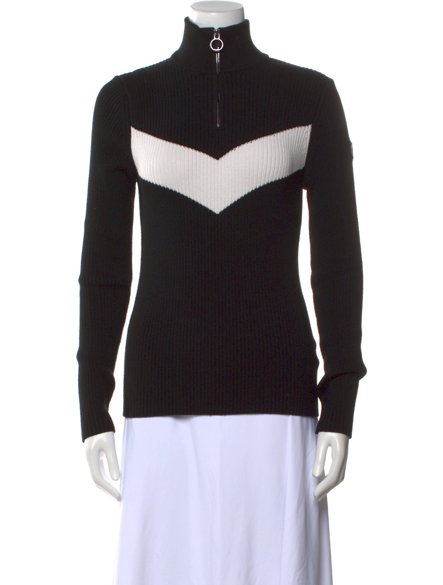 Fusalp Colorblock Pattern Mock Neck Sweater