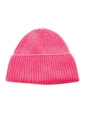 Fusalp Pink Merino Wool Patchwork Knitted Beanie