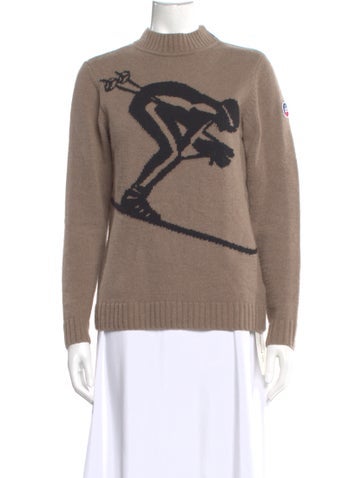 Pre-owned Fusalp Merino Wool Printed Sweater In Neutral