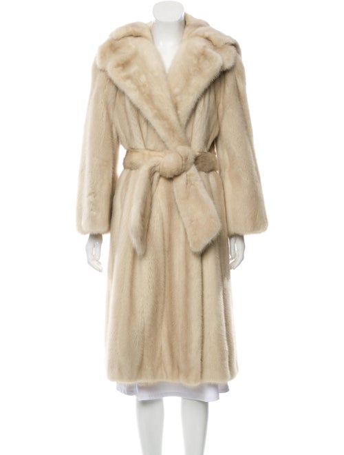 Fur Mink Belted Coat grey