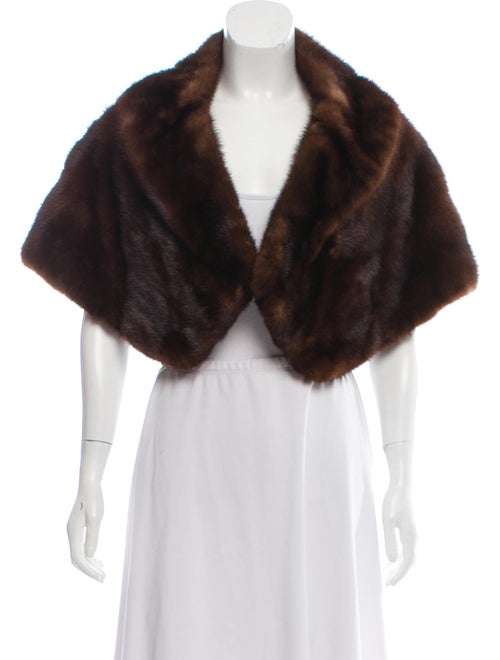 Mink Fur Shrug Brown