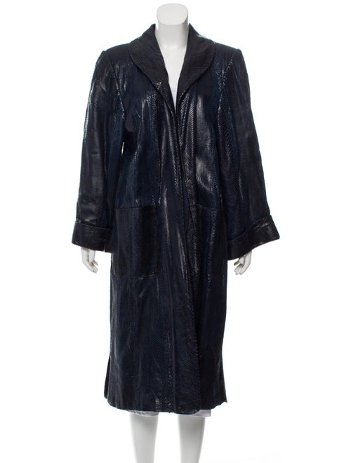 Python Shawl Collar Coat Navy