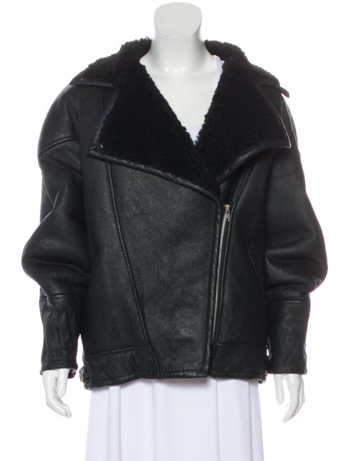 Shearling Moto Jacket Black