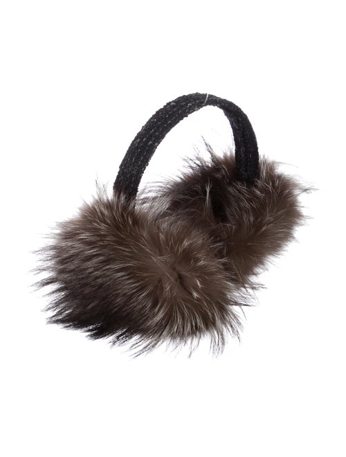 Fur Raccoon Fur Earmuffs Black