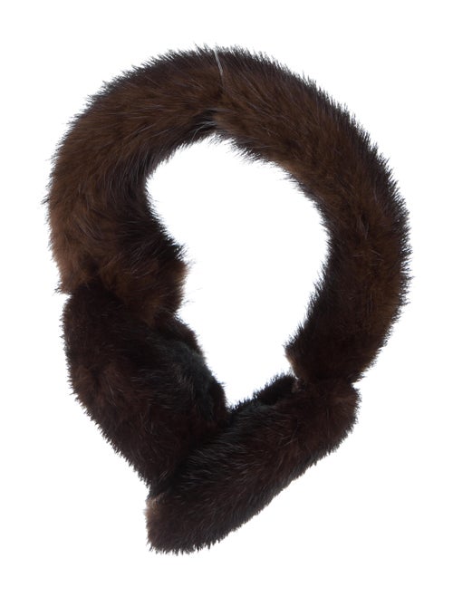 Mink Fur Ear Muffs Brown