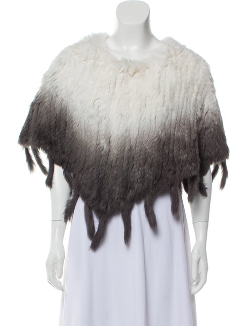 Knitted Fur Poncho White