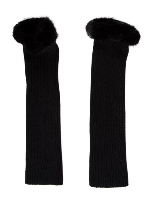 Knit Fingerless Gloves Black