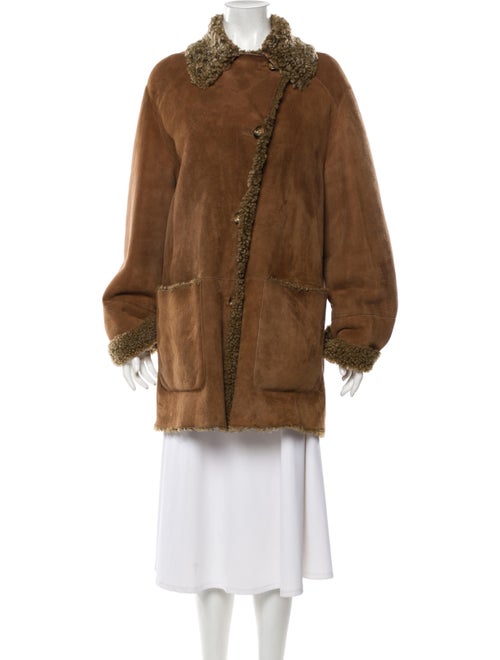 Fur Shearling Fur Coat Brown