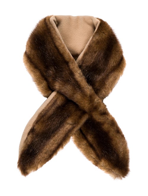 Fur Faux Fur Stole Brown