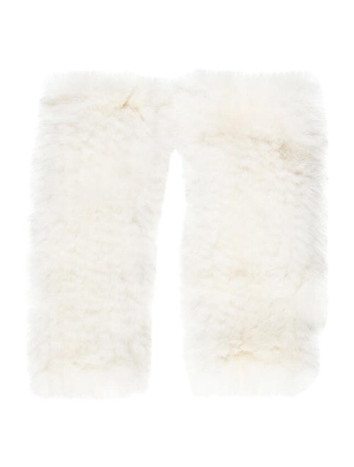 Mink Fingerless Gloves White