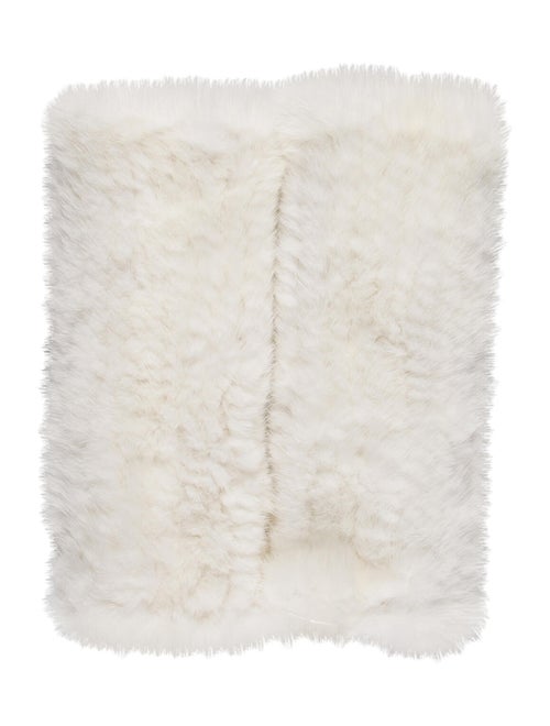 Mink Fingerless Gloves White