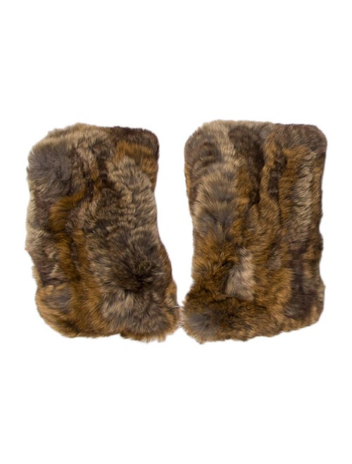 Rabbit Fur Fingerless Gloves w/ Tags Brown