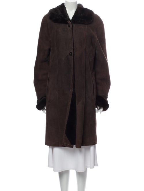 Fur Shearling Fur Coat Brown