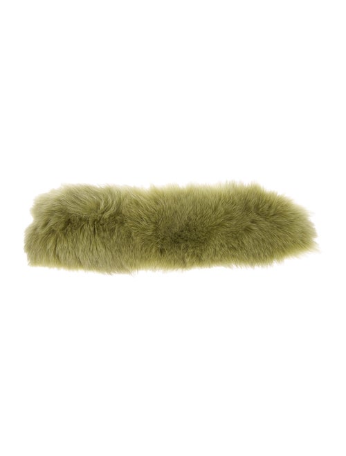 Fur Fox Fur Headband Chartreuse