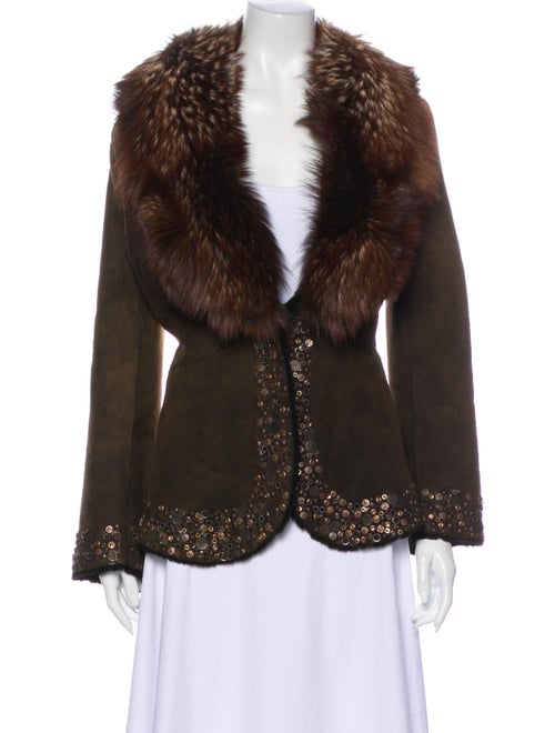 Fur Shearling Jacket Brown