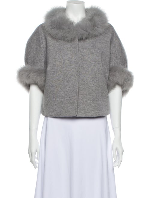Fur Cashmere Faux Fur Jacket Grey