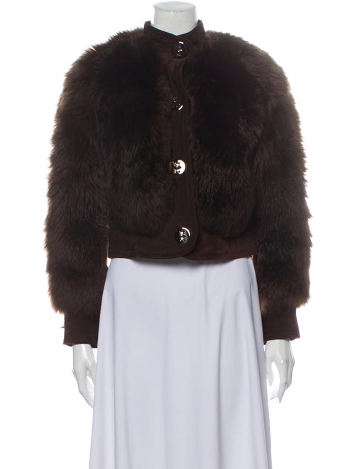 Fur Suede Faux Fur Jacket Brown