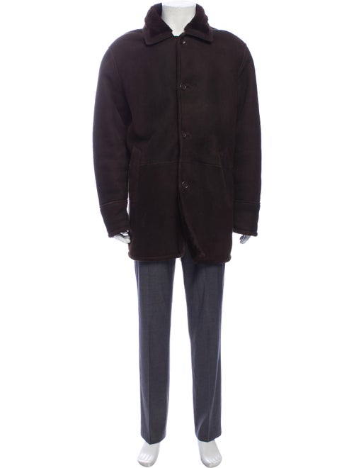 Fur Shearling Coat Brown