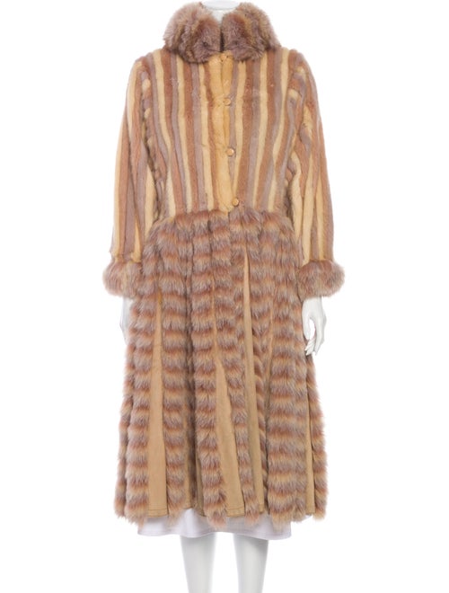 Fur Striped Fur Coat