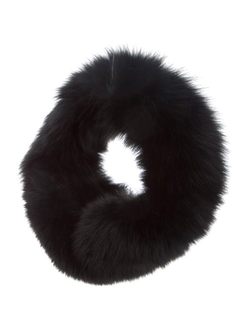 Fur Fox Fur Ear Muffs Black