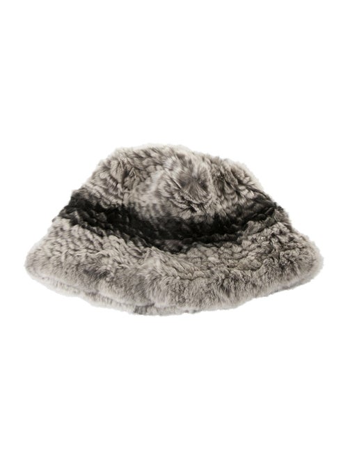 Fur Knit Bucket Hat Grey