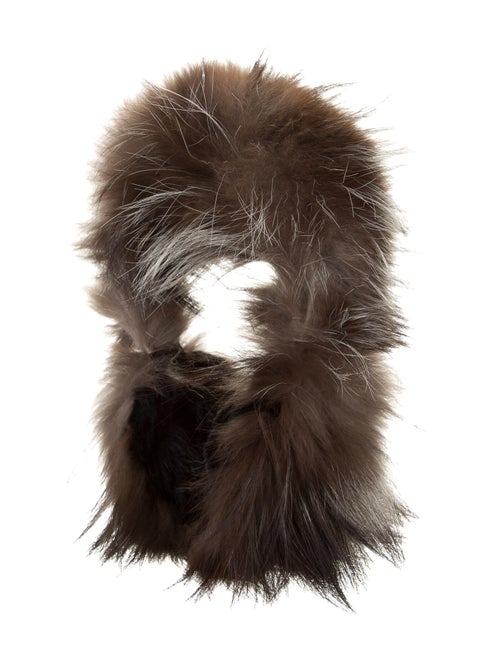 Fur Fox Fur Ear Muffs Brown