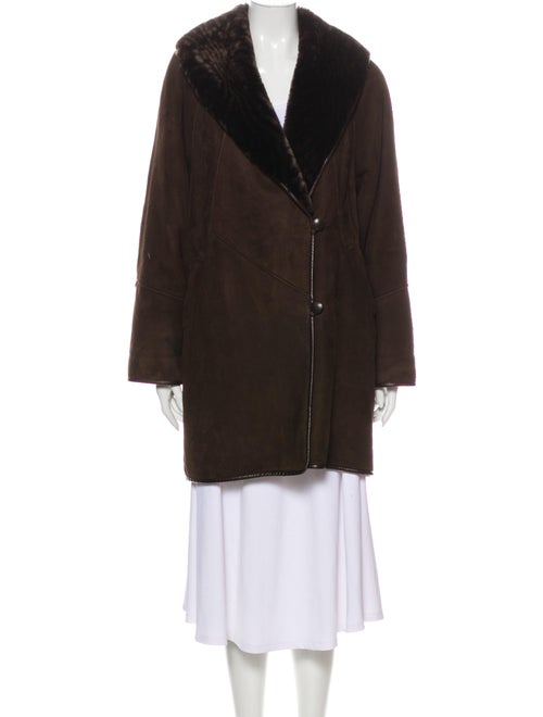 Fur Shearling Coat Brown