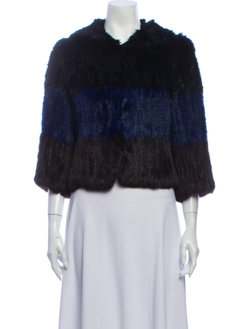 Fur Colorblock Pattern Coat