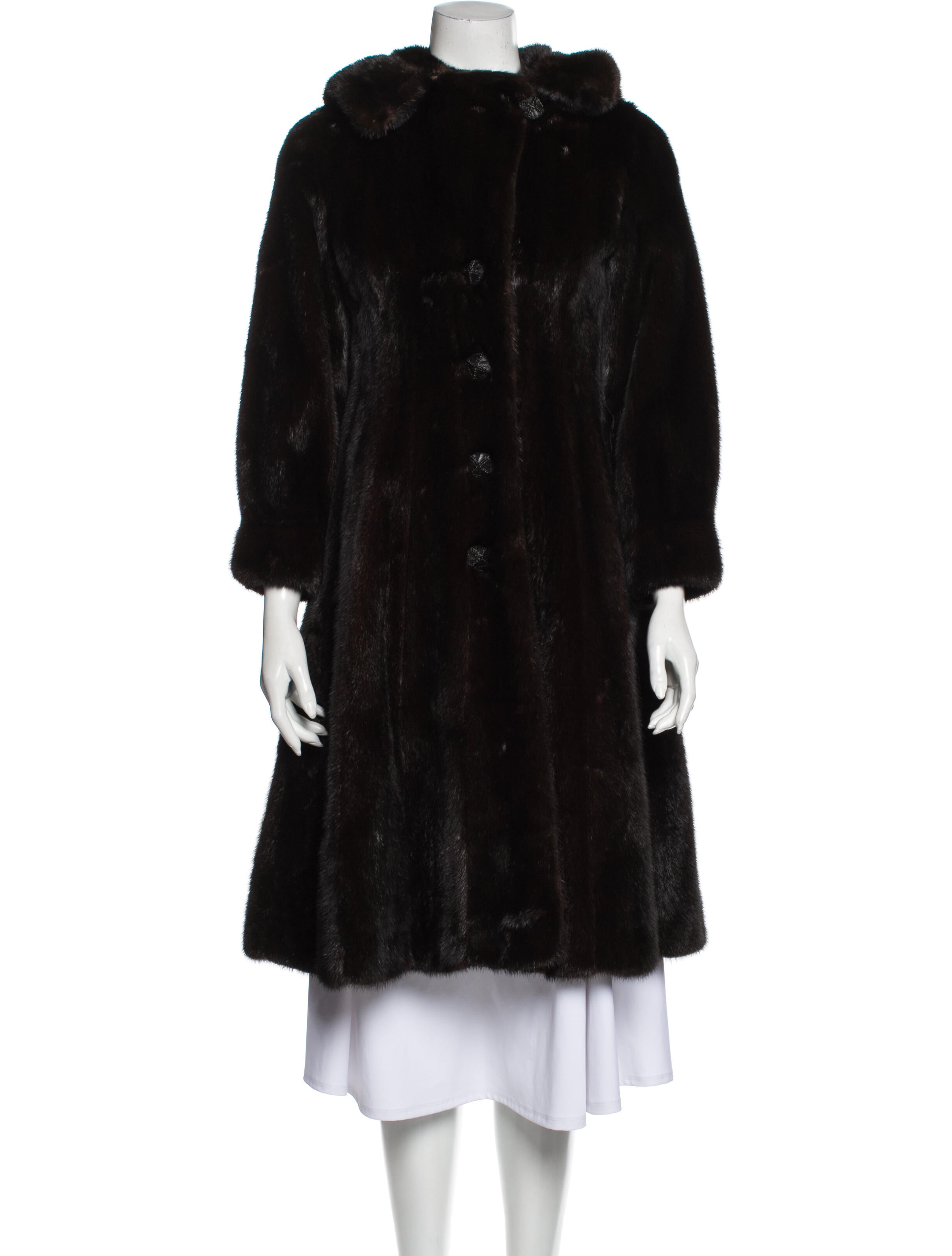Zac Posen Mink Fur Coat Blue Coats, Clothing ZAC43004 The RealReal
