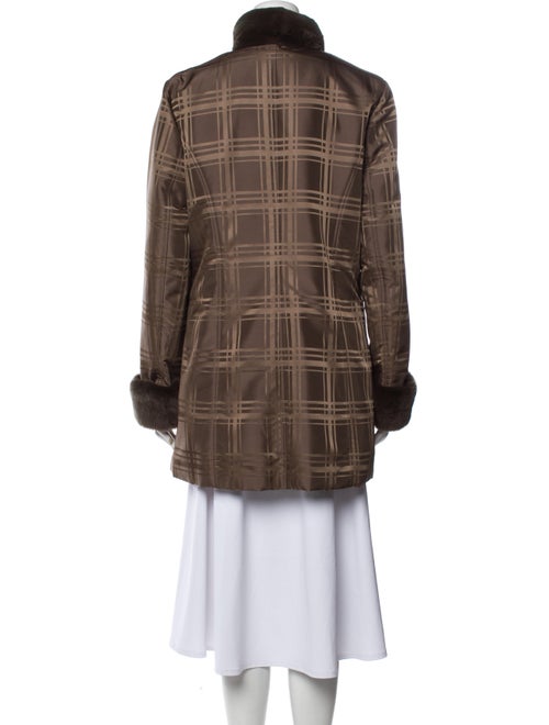 Fur Plaid Print Peacoat