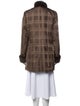 Fur Plaid Print Peacoat