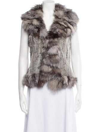 Fur Fur Tweed Pattern Vest