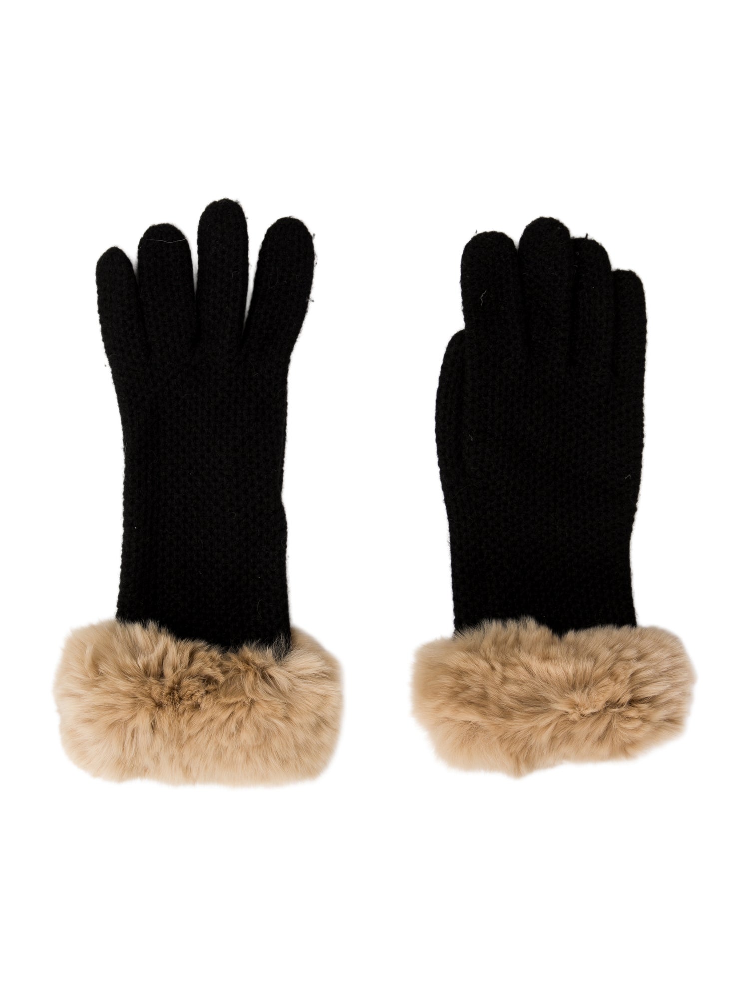 Fur black fur gloves