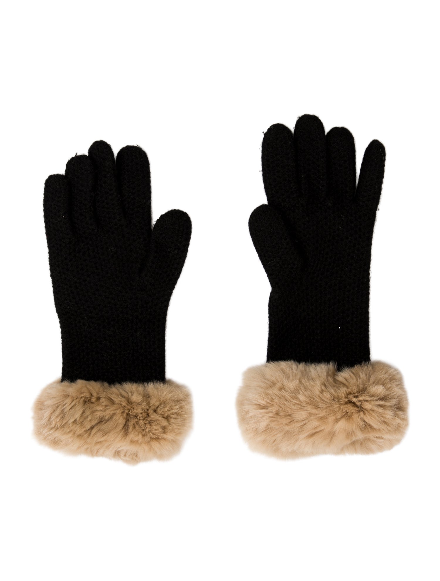 Fur black fur gloves
