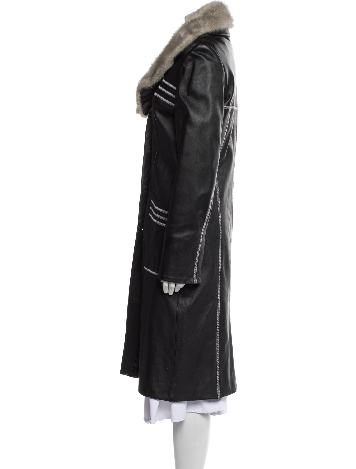 Fur Leather Faux Fur Coat