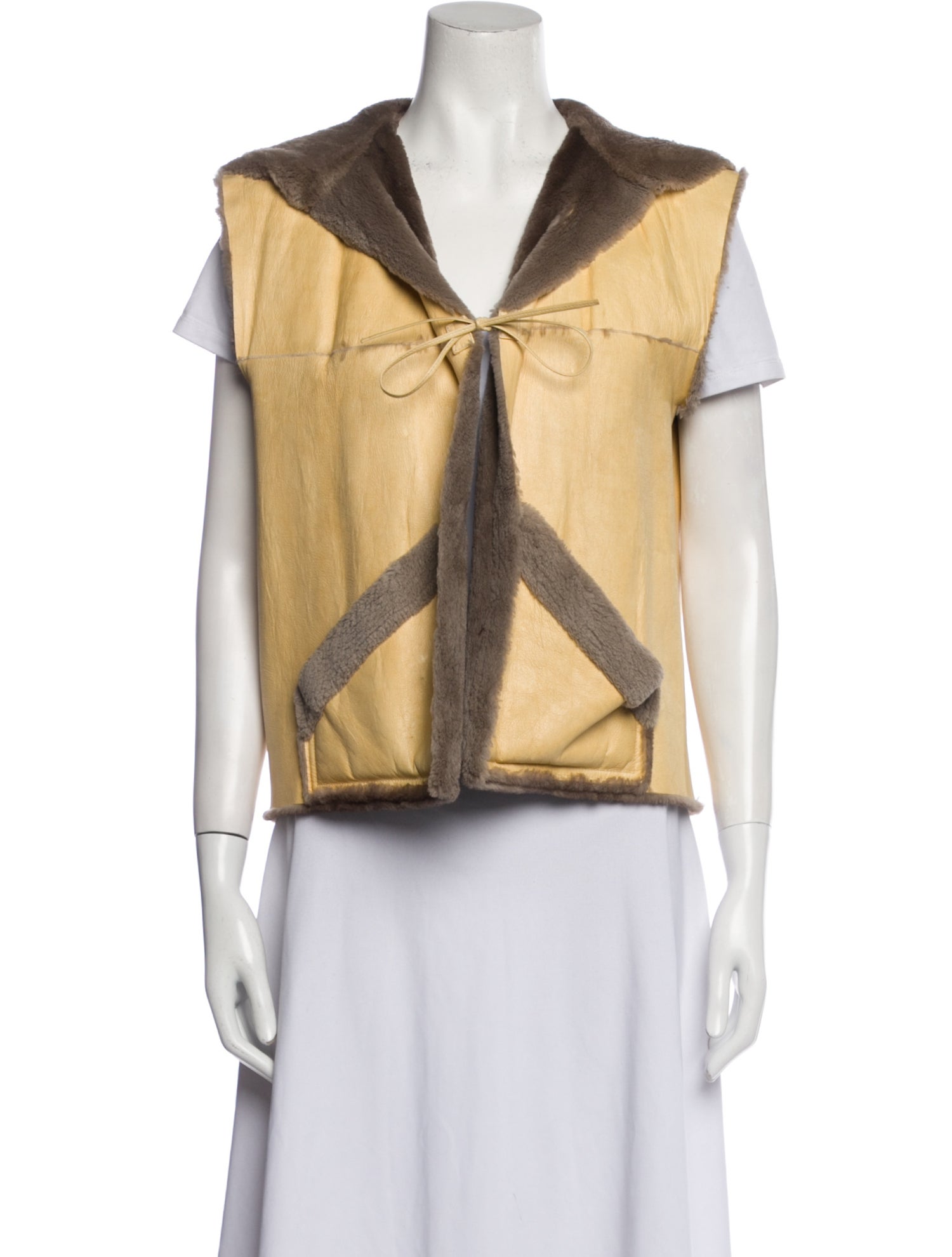 Fur Colorblock Pattern Vest