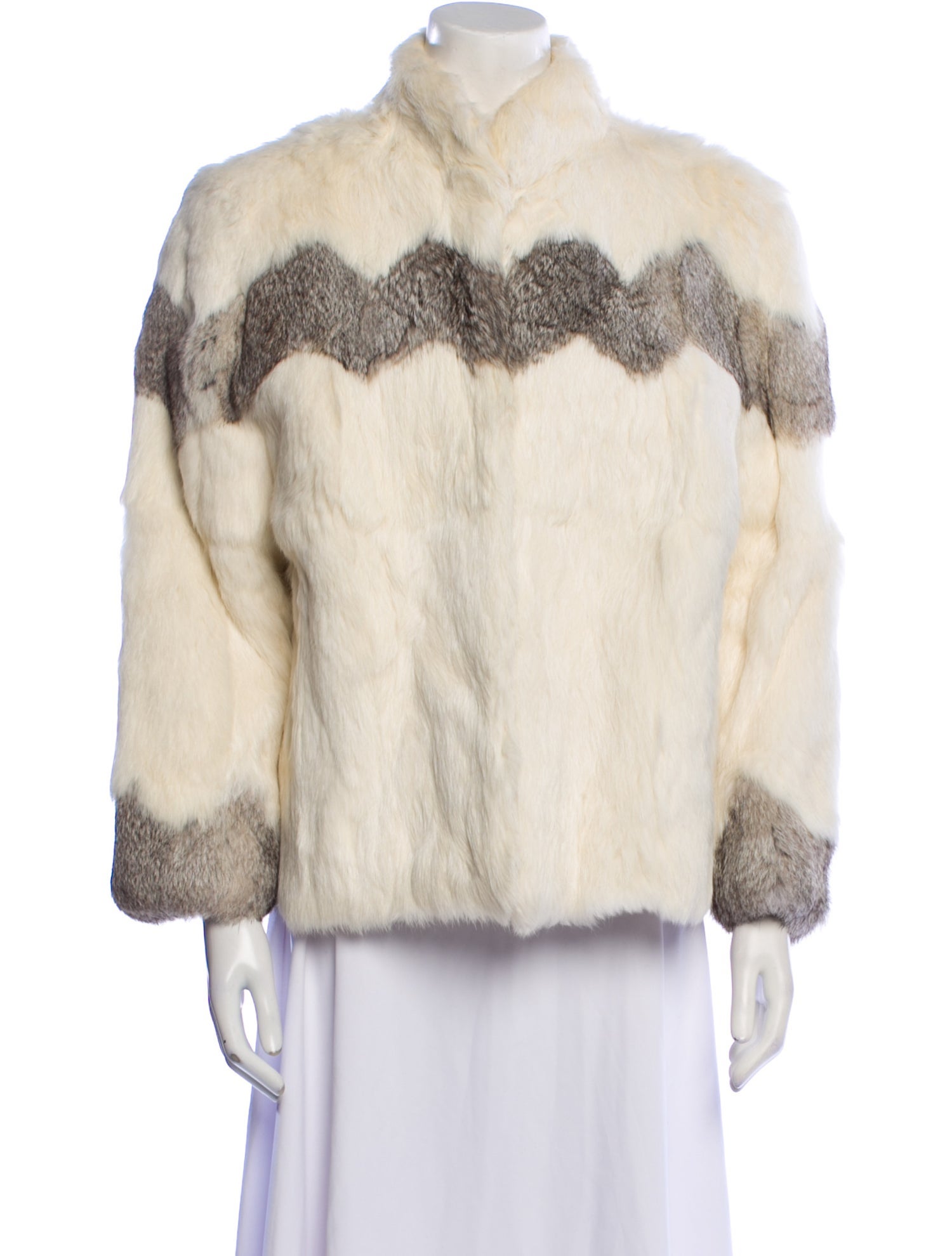 Fur Graphic Print Fur Jacket
