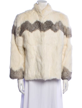 Fur Graphic Print Fur Jacket